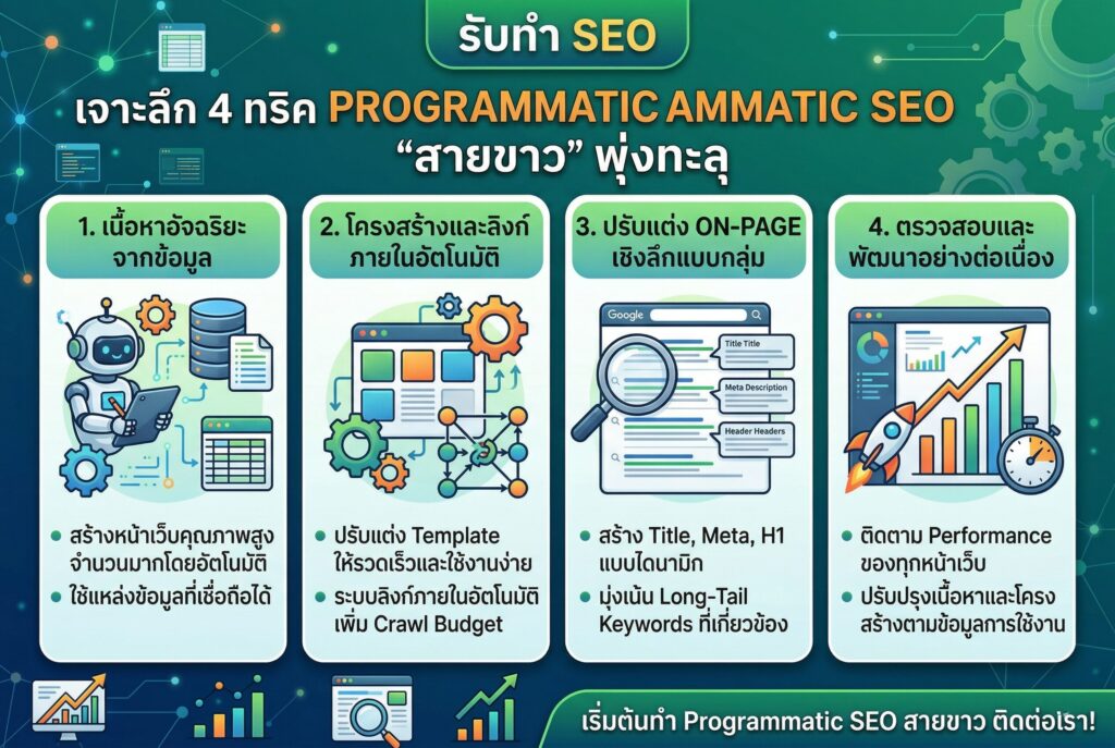 รับทำ SEO, อัปเดต SEO, Programmatic SEO, สายขาว, ทราฟฟิก