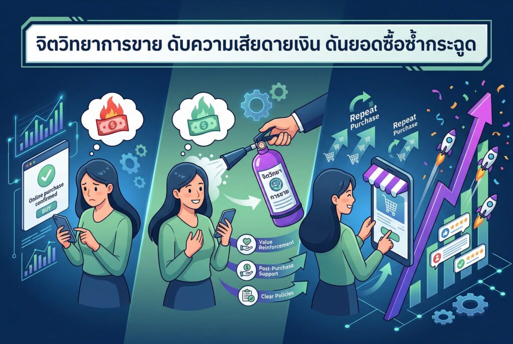 จิตวิทยาการขาย, การตลาดออนไลน์, อาการเสียดายเงิน, ปิดการขาย, เพิ่มยอดขาย