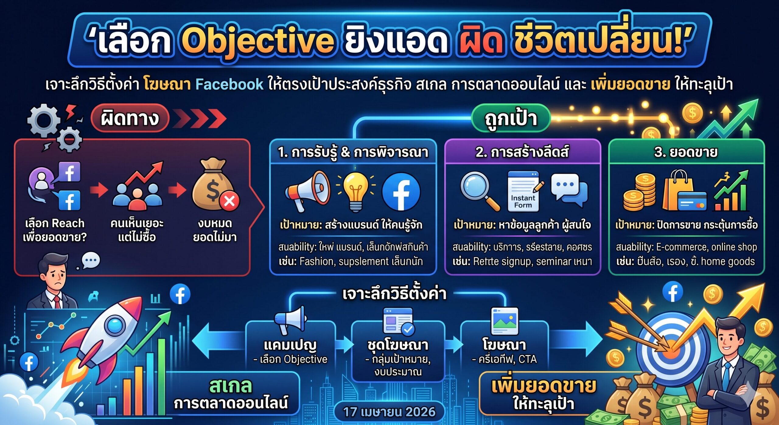 เลือก Objective ยิงแอด - เลือก Objective ยิงแอด ผิด ชีวิตเปลี่ยน เจาะลึกวิธีตั้งค่า โฆษณา Facebook