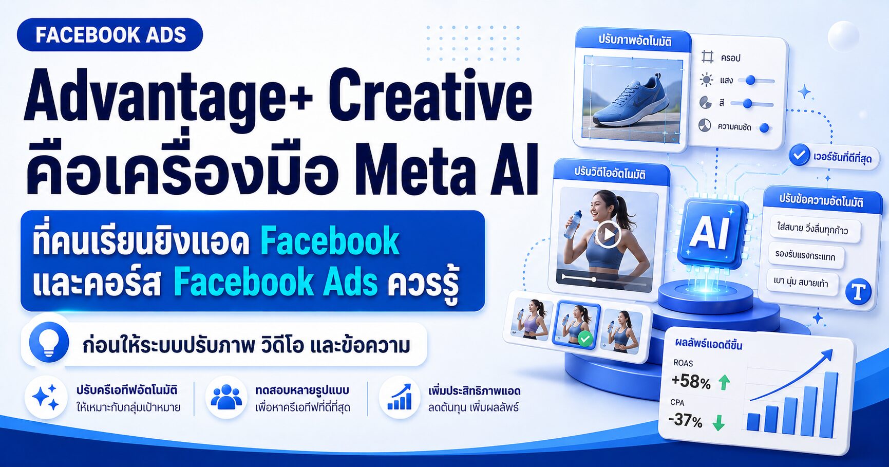Advantage+ Creative คอร์สเรียน Facebook Ads เรียนยิงแอด Facebook คอร์ส Facebook Ads และสอนยิงแอด Facebook