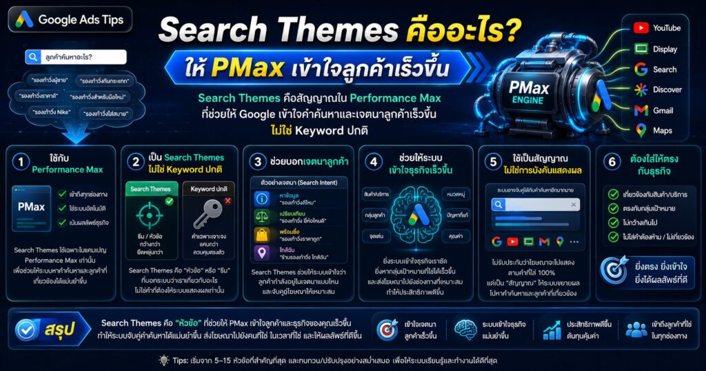 Search Themes, Search Themes คืออะไร, Performance Max Search Themes, PMax Search Themes, Google Ads Performance Max