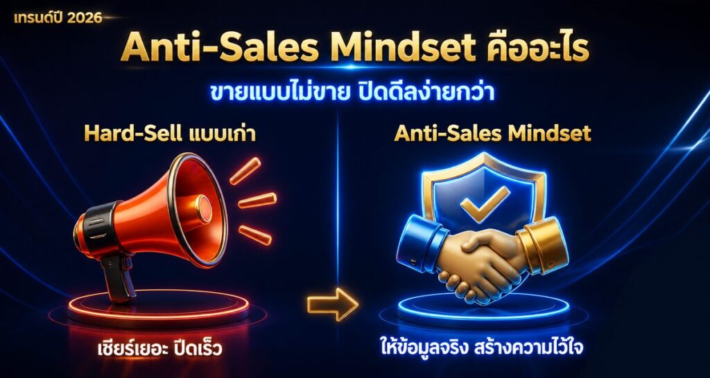 Anti-Sales Mindset คืออะไร ทำไมขายแบบไม่ขายปิดดีลง่ายกว่า
