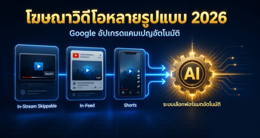 โฆษณาวิดีโอหลายรูปแบบ 2026: Google อัปเกรดแคมเปญอัตโนมัติ