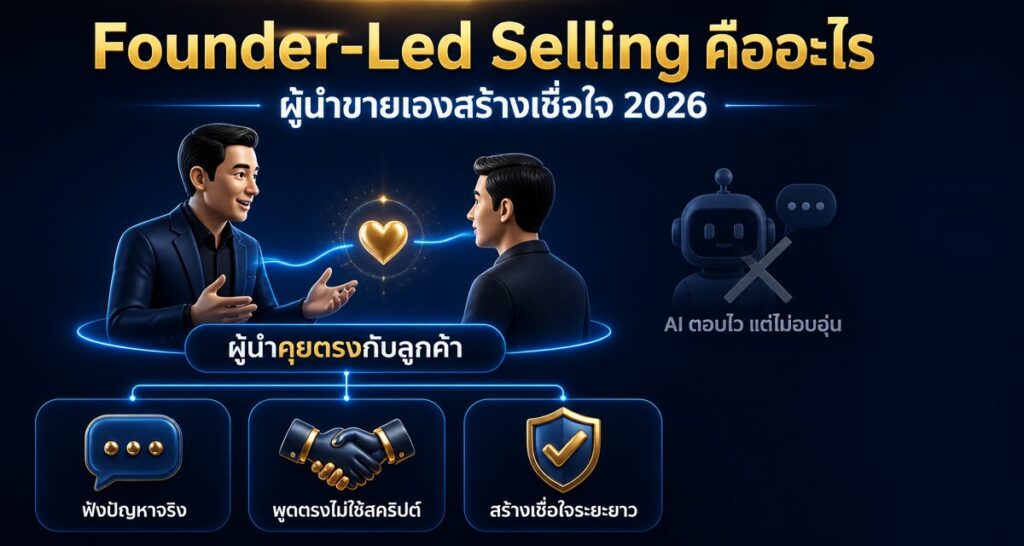 Founder-Led Selling คืออะไร: ผู้นำขายเองสร้างเชื่อใจ 2026