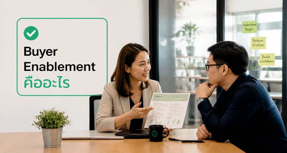 Buyer Enablement คืออะไร: เครื่องมือปิดดีล B2B ปี 2026 1 Buyer Enablement ช่วยลูกค้าขายไอเดียให้ทีมในองค์กร
